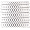 Sample - Pearl White 12x12 Matte Penny Round Porcelain Mosaic Tile (10 pack, 9.87 sq ft/case)