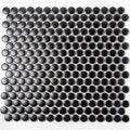 Sample - Black 12x12 Glossy Penny Round Porcelain Mosaic Tile (10 pack, 9.87 sq ft/case)