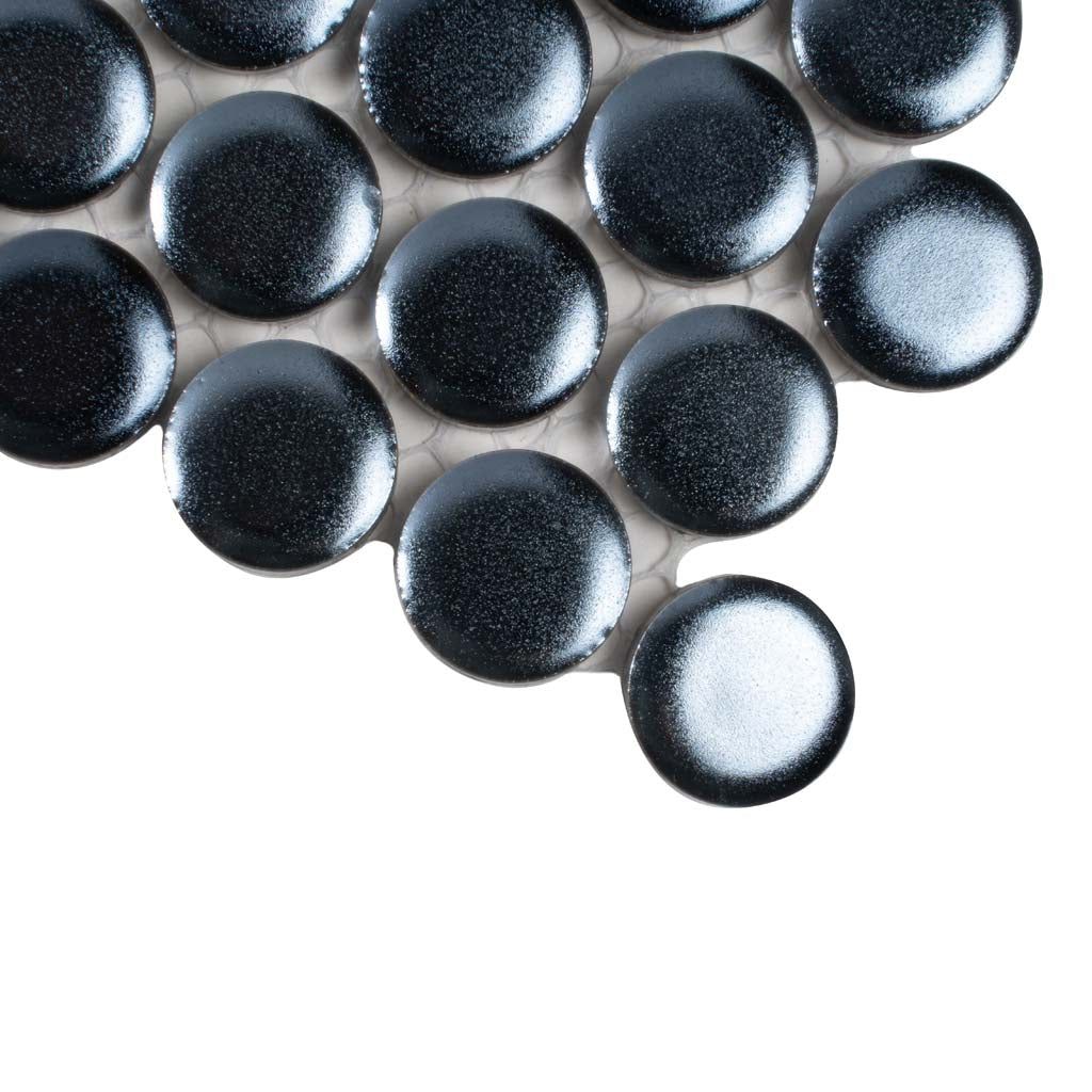 Denim Blue 12x12 Matte Penny Round Porcelain Mosaic Tile (10 pack, 9.87 sq ft/case) - Sample