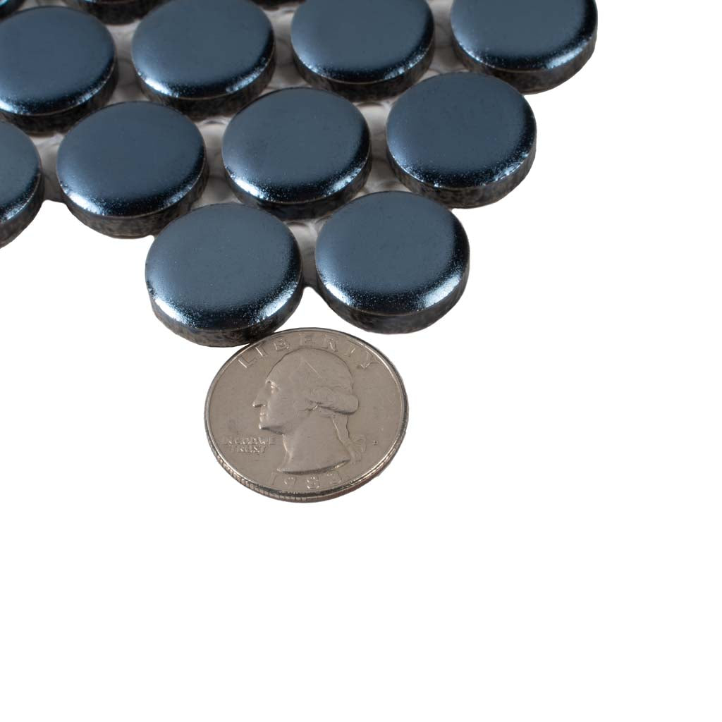 Denim Blue 12x12 Matte Penny Round Porcelain Mosaic Tile (10 pack, 9.87 sq ft/case) - Sample