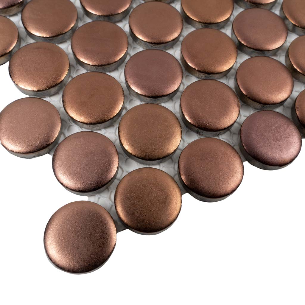 1x1 Cirkel Gold Penny Tile