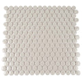 Sample - Portland Gray 12x12 Glossy Penny Round Porcelain Mosaic Tile (10 pack, 9.87 sq ft/case)
