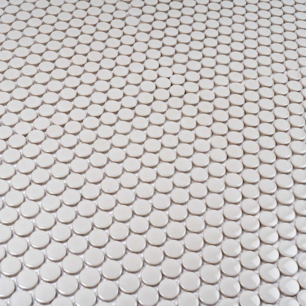 Portland Gray 12x12 Glossy Penny Round Porcelain Mosaic Tile (10 pack, 9.87 sq ft/case) - Sample