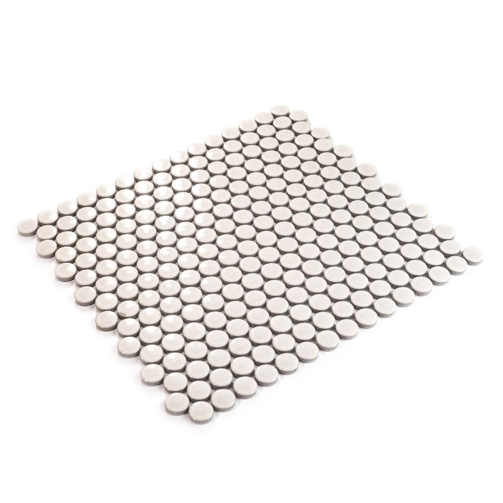 1x1 Cirkel Beige Glossy Penny Round Tile