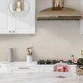 Ivory beige glossy penny round porcelain mosaic tile backsplash in kitchen wall, 12x12 size