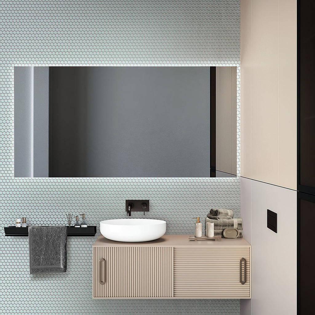 Cirkel Blue 11.46 in. x 12.4 in. Glossy Porcelain Mosaic Wall and Floor Tile (22 Cases, 217.14 sq ft/Pallet)
