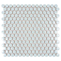 Sample - Light Turquoise 12x12 Glossy Penny Round Porcelain Mosaic Tile (10 pack, 9.87 sq ft/case)
