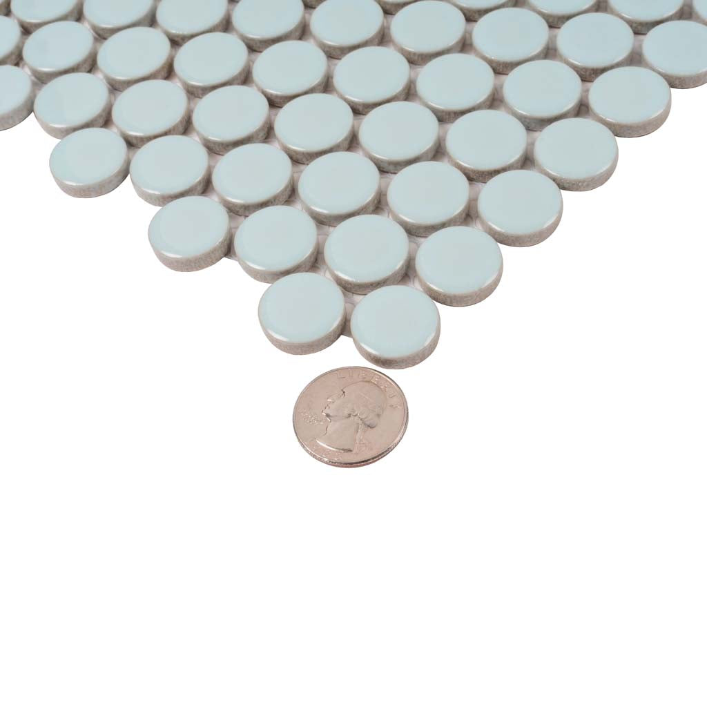 1x1 Cirkel Blue Porcelain Penny Round Tile