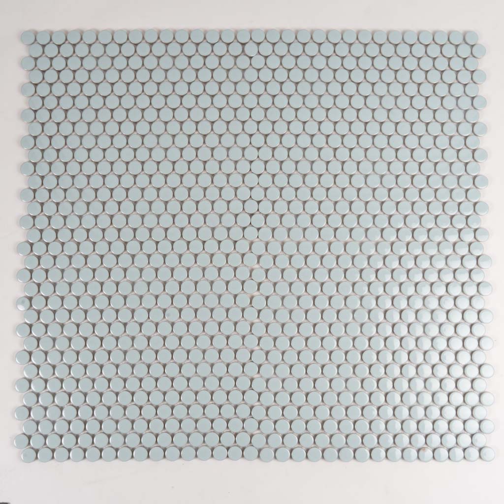 Magnificent Blue Penny Round Shower Tile