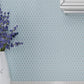 Light Turquoise 12x12 Glossy Penny Round Porcelain Mosaic Tile (10 pack, 9.87 sq ft/case)