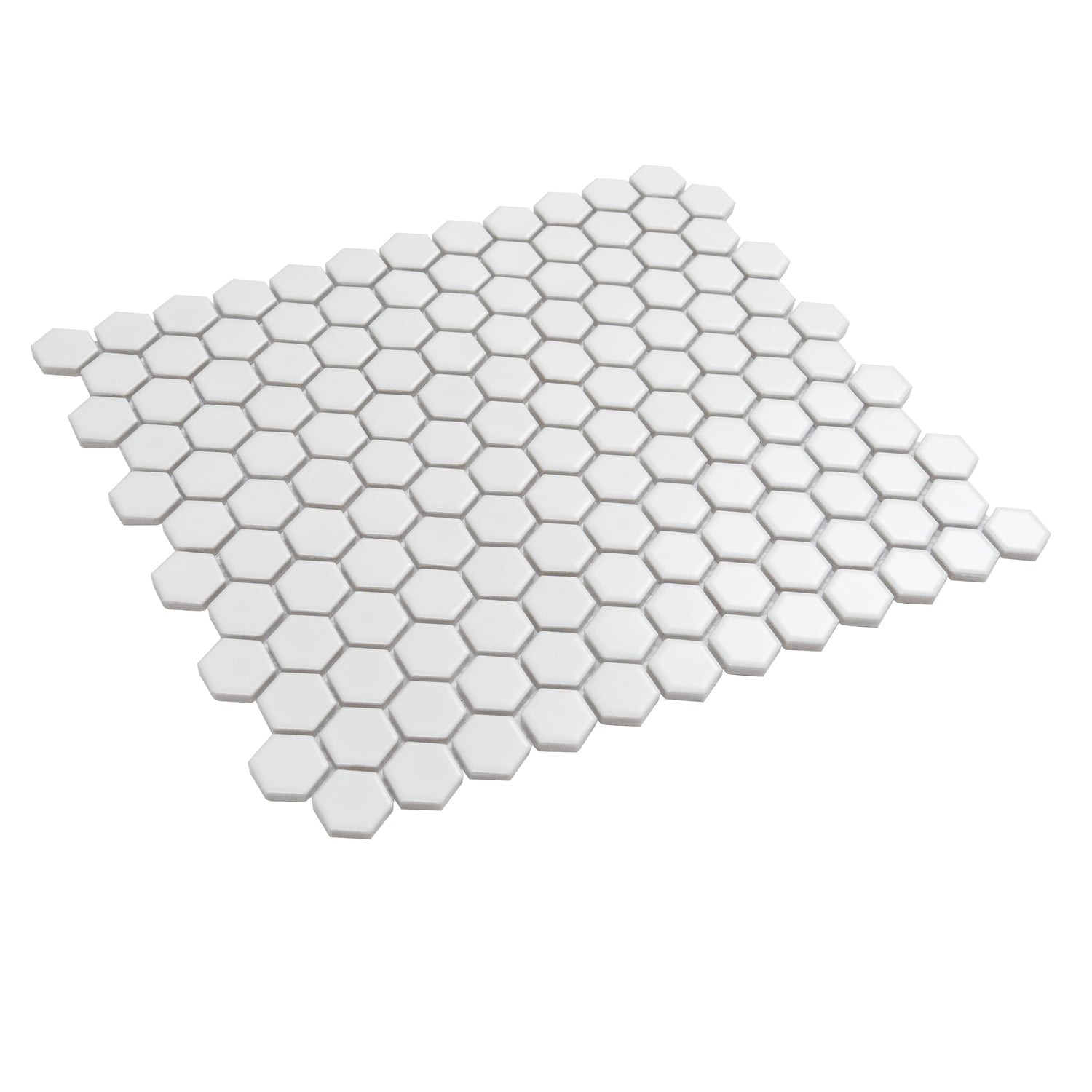 Cirkel Hex 10.2 in. x 11.8 in. Matte White Porcelain Mosaic Wall and Floor Tile (8.36 sq ft/case) - 10 pack