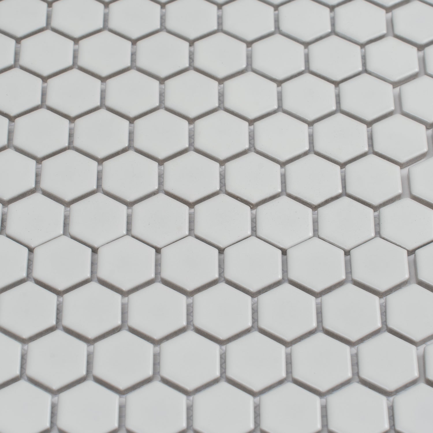 Cirkel Hex 10.2 in. x 11.8 in. Matte White Porcelain Mosaic Wall and Floor Tile (8.36 sq ft/case) - 10 pack