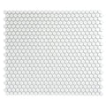 white matte hexagon porcelain mosaic tile sheet with uniform hexagonal pattern