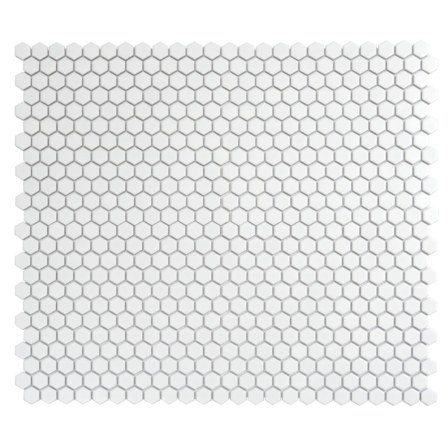 Cirkel Hex 10.2 in. x 11.8 in. Matte White Porcelain Mosaic Wall and Floor Tile (8.36 sq ft/case) - 10 pack