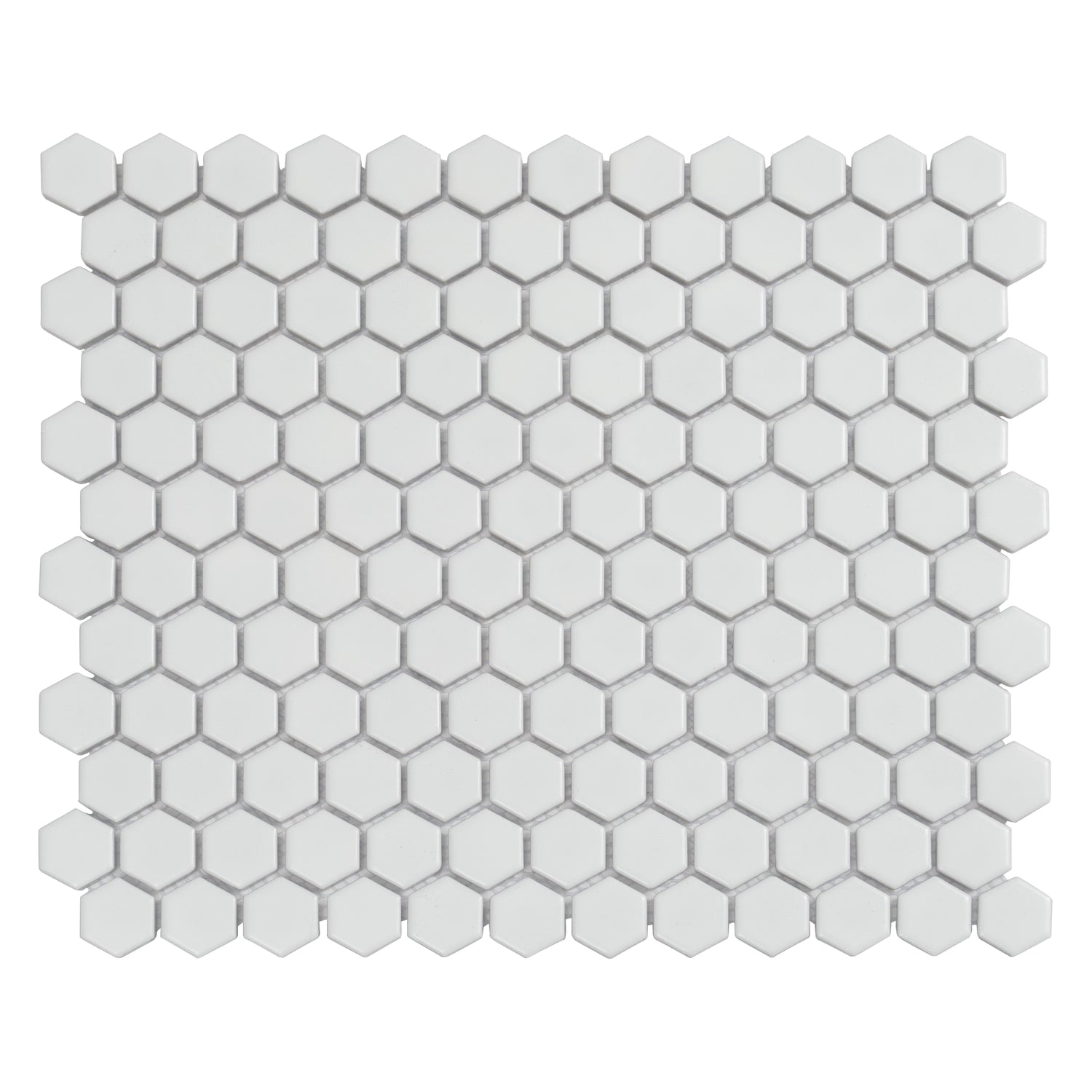 Cirkel Hex 10.2 in. x 11.8 in. Matte White Porcelain Mosaic Wall and Floor Tile (8.36 sq ft/case) - 10 pack