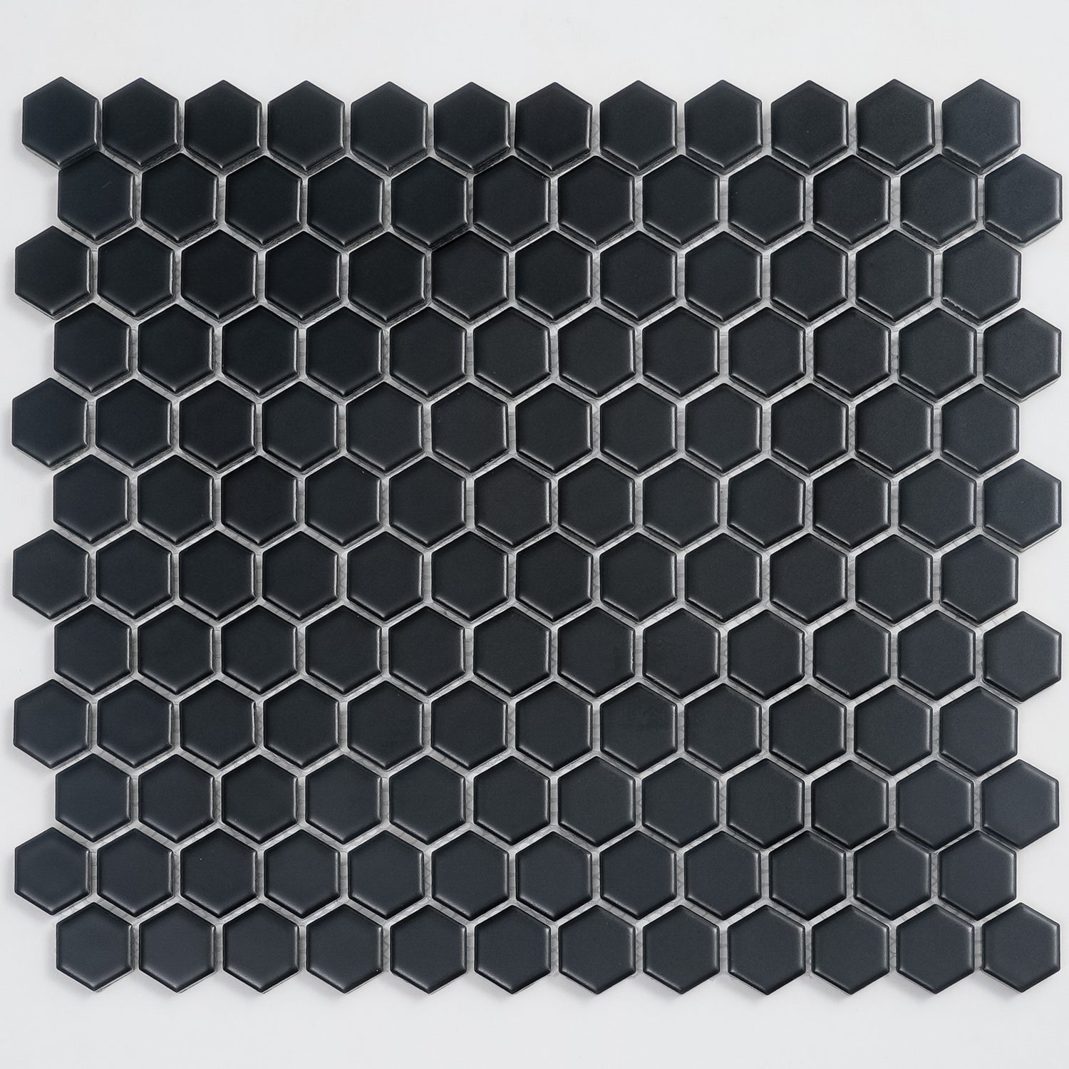 Cirkel Hex 10.2 in. x 11.8 in. Matte Black Porcelain Mosaic Wall and Floor Tile (8.36 sq ft/case) - 10 pack