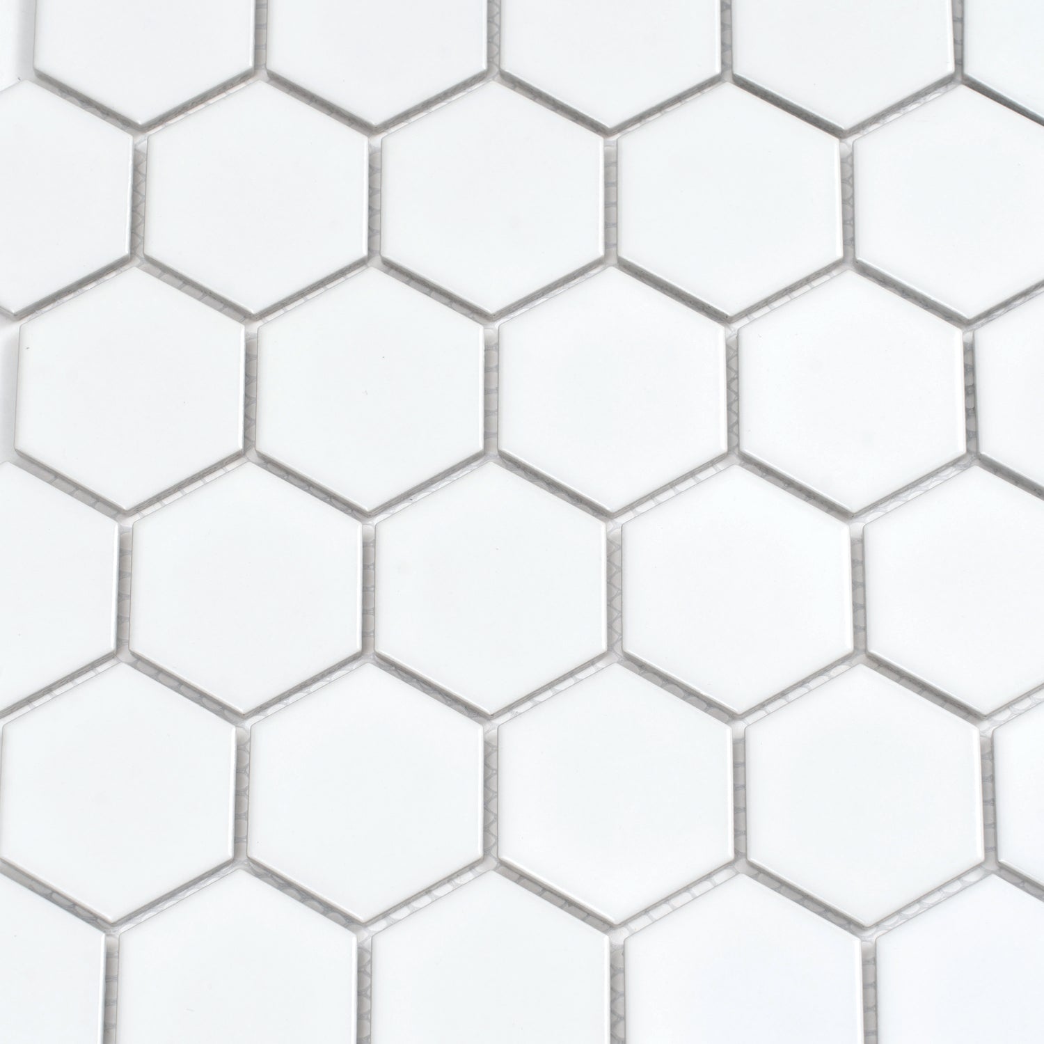 Cirkel Hex 10.7 in. x 11.1 in. Matte White Porcelain Mosaic Wall and Floor Tile (8.25 sq ft/case) - 10 pack