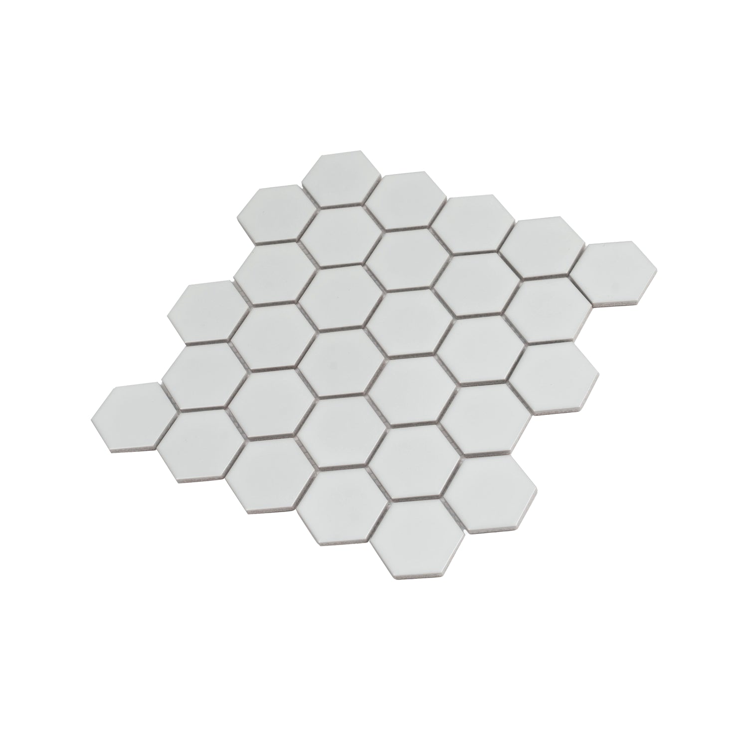 Cirkel Hex 10.7 in. x 11.1 in. Matte White Porcelain Mosaic Wall and Floor Tile (8.25 sq ft/case) - 10 pack