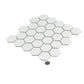 Cirkel Hex 10.7 in. x 11.1 in. Matte White Porcelain Mosaic Wall and Floor Tile (8.25 sq ft/case) - 10 pack