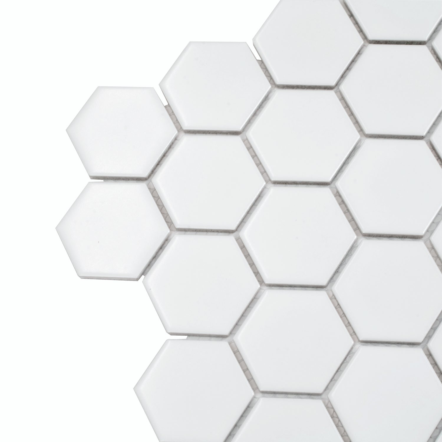 Cirkel Hex 10.7 in. x 11.1 in. Matte White Porcelain Mosaic Wall and Floor Tile (8.25 sq ft/case) - 10 pack