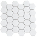 Sample - White 11x11 Matte Hexagon Porcelain Mosaic Tile (10 pack, 8.25 sq ft/case)