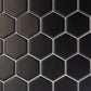 Cirkel Hex 10.7 in. x 11.1 in. Matte Black Porcelain Mosaic Wall and Floor Tile (8.25 sq ft/case) - 10 pack