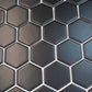 Cirkel Hex 10.7 in. x 11.1 in. Matte Black Porcelain Mosaic Wall and Floor Tile (8.25 sq ft/case) - 10 pack