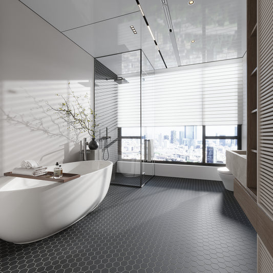 Black 11x11 Matte Hexagon Porcelain Mosaic Tile (10 pack, 8.25 sq ft/case)