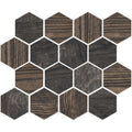 Sample - Brown 10x12 Matte Hexagon Porcelain Mosaic Tile (5 pack, 4.02 sq ft/case)