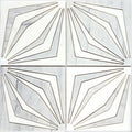 dolomite ice grey 12x12 honed geometric starburst mosaic tile with light grey marble pattern