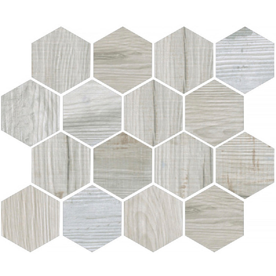 Light Gray 10x12 Matte Hexagon Porcelain Mosaic Tile (5 pack, 4.02 sq ft/case) - Sample