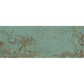 Textured viridian green ceramic wall tile with gold vein pattern in large rectangular format