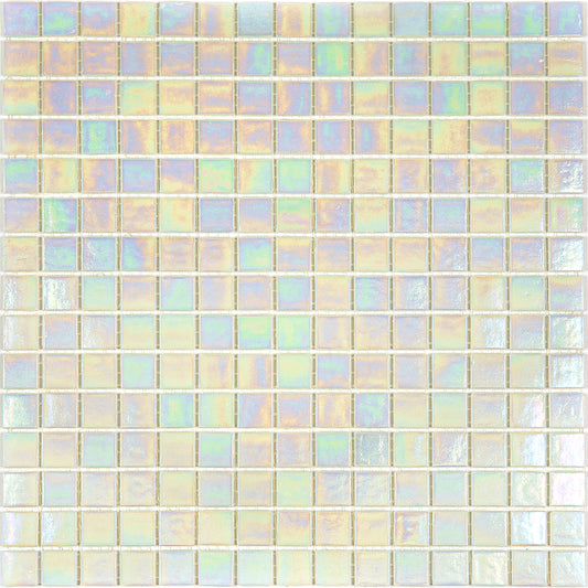 20-pack Nacreous 12 in. x 12 in. Glossy Cotton White Glass Mosaic Wall and Floor Tile (20 sq ft/case)