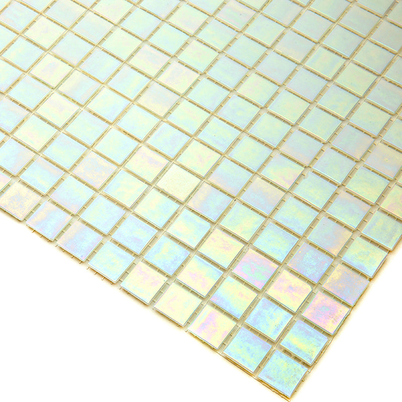 Cotton White 12x12 Uniform Square Glossy Glass Mosaic Tile (20 pack, 20 sq ft/case) - Sample