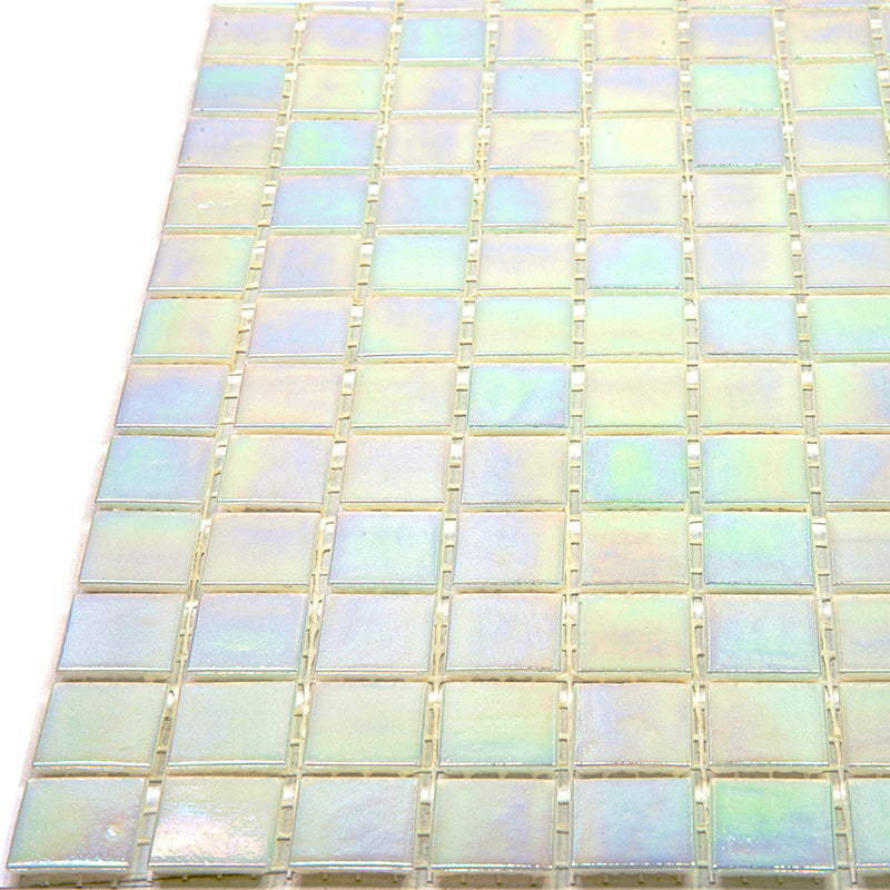 20-pack Nacreous 12 in. x 12 in. Glossy Cotton White Glass Mosaic Wall and Floor Tile (20 sq ft/case)