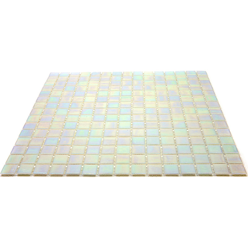 20-pack Nacreous 12 in. x 12 in. Glossy Cotton White Glass Mosaic Wall and Floor Tile (20 sq ft/case)