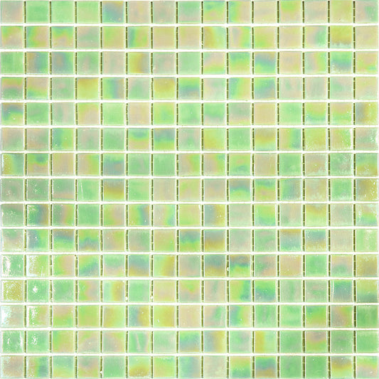 20-pack Nacreous 12 in. x 12 in. Glossy Lime Green Glass Mosaic Wall and Floor Tile (20 sq ft/case)