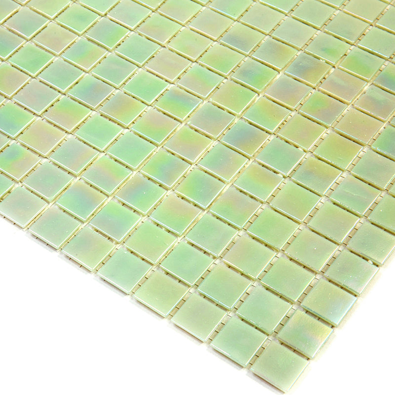 Lime Green 12x12 Glossy Uniform Square Glass Mosaic Tile (20 pack, 20 sq ft/case) - Sample