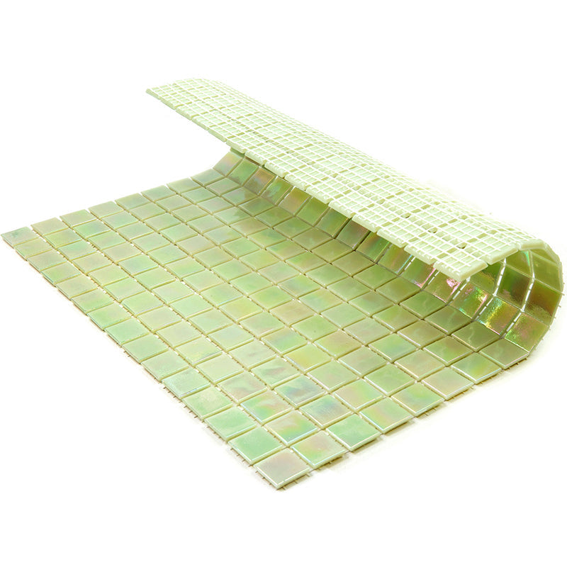 Lime Green 12x12 Glossy Uniform Square Glass Mosaic Tile (20 pack, 20 sq ft/case) - Sample