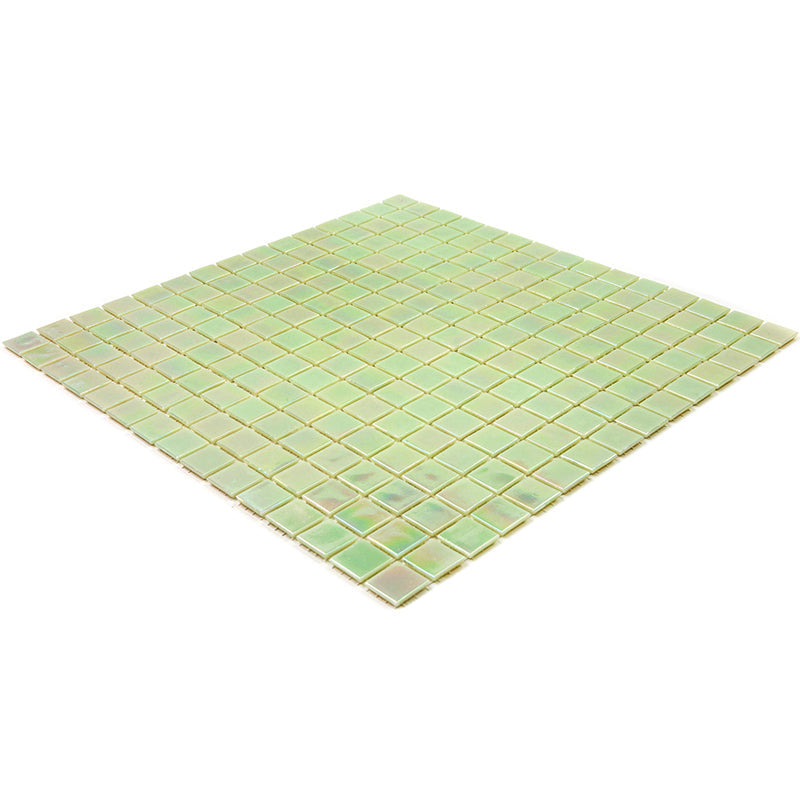 Lime Green 12x12 Glossy Uniform Square Glass Mosaic Tile (20 pack, 20 sq ft/case) - Sample