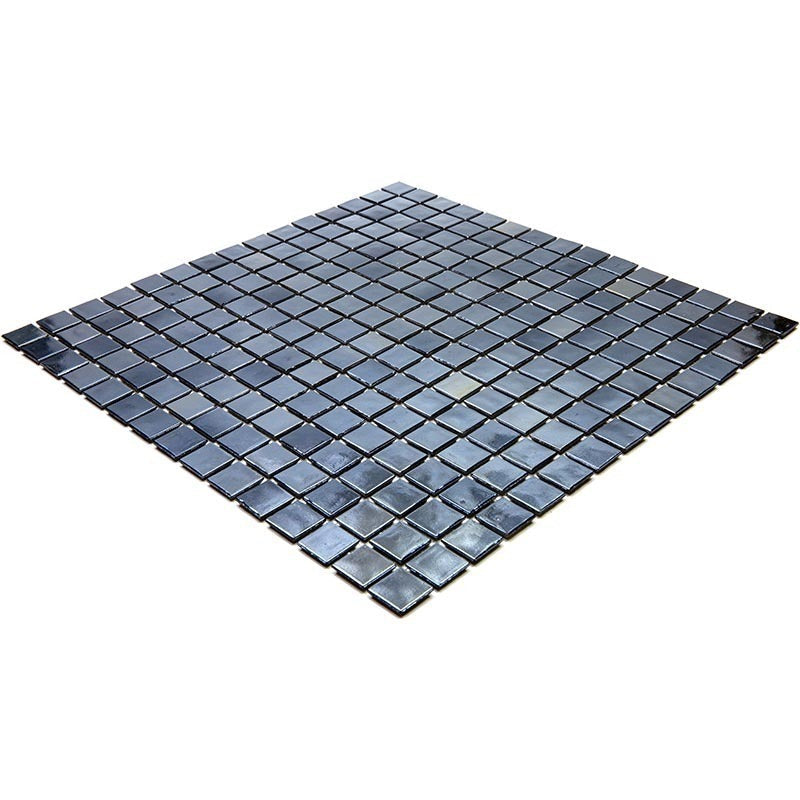 Shimmer Black 12x12 Glossy Uniform Square Glass Mosaic Tile (20 pack, 20 sq ft/case) - Sample