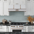 Pistachio green ceramic picket tile backsplash with matte finish, 1.7x9.6 inch, kitchen wall installation