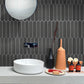 Black 2x10 Matte Picket Ceramic Tile (23 pack, 2.37 sq ft/case) - Sample