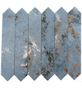 Sample - Blue 2x10 Glossy Picket Ceramic Tile (23 pack, 2.37 sq ft/case)