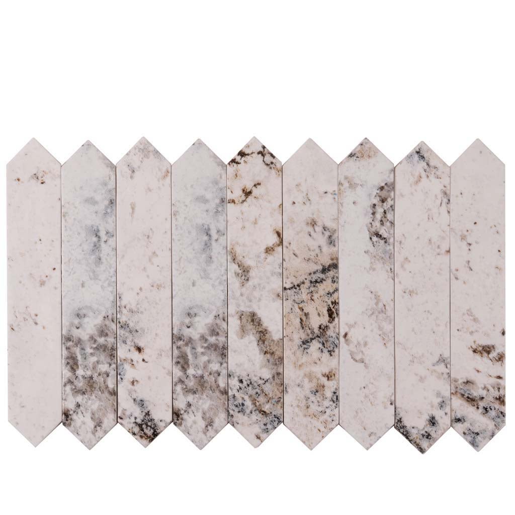 Cotton White 2x10 Picket Glossy Ceramic Tile (23 pack, 2.37 sq ft/case) - Sample