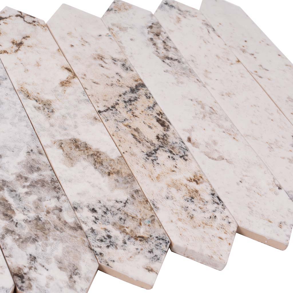 Cotton White 2x10 Picket Glossy Ceramic Tile (23 pack, 2.37 sq ft/case) - Sample