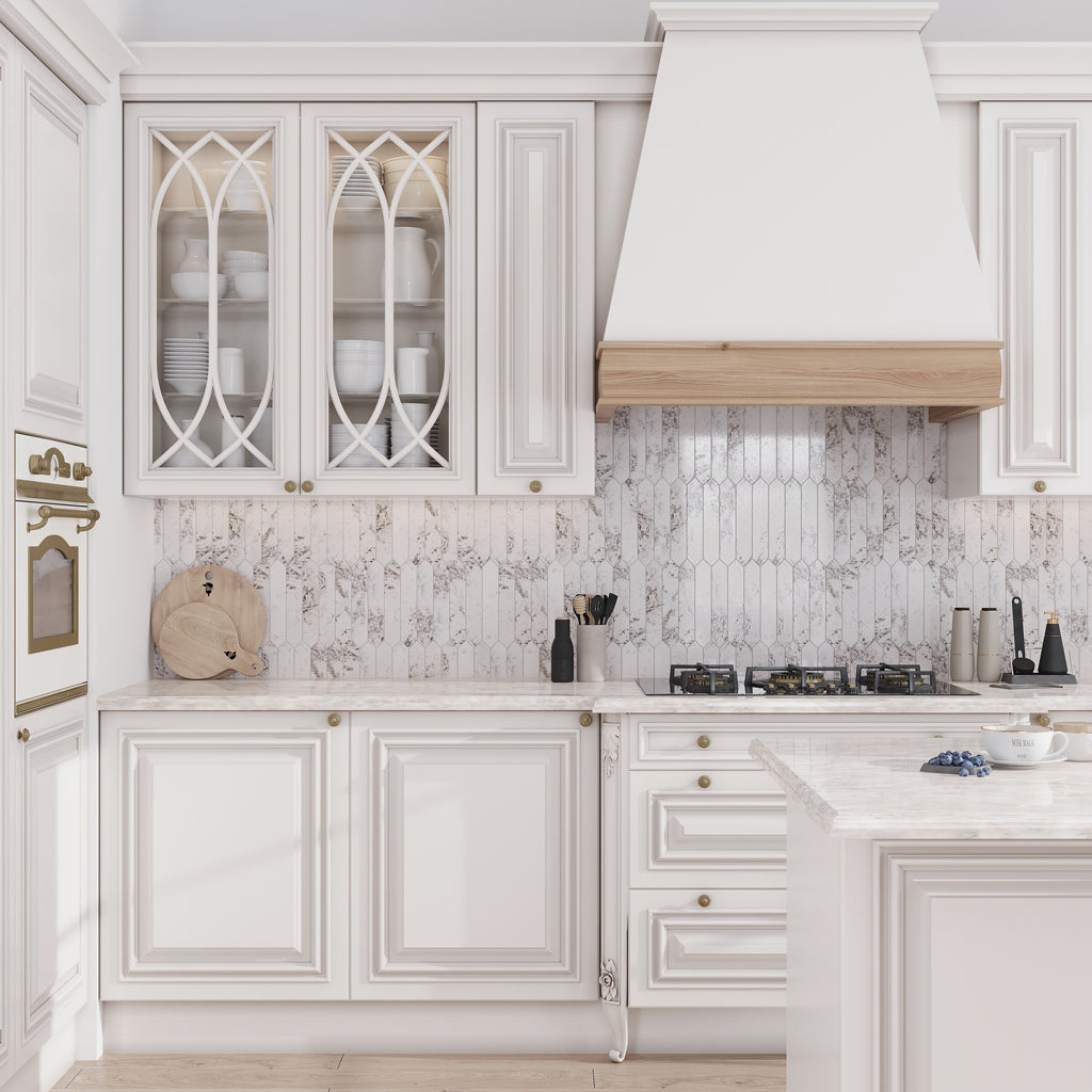 Cotton White 2x10 Picket Glossy Ceramic Tile (23 pack, 2.37 sq ft/case) - Sample
