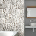 Glossy white ceramic picket wall tile with rustic brown speckles for bathroom or kitchen backsplash