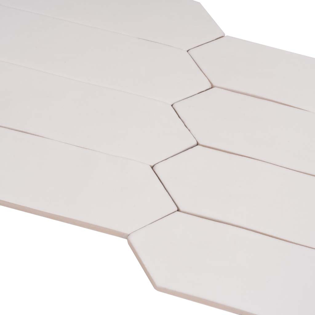 23 pack Festa 1.7 in. x 9.6 in. Matte White Ceramic Picket Wall and Floor Tile (2.37 sq ft/case) - Sample