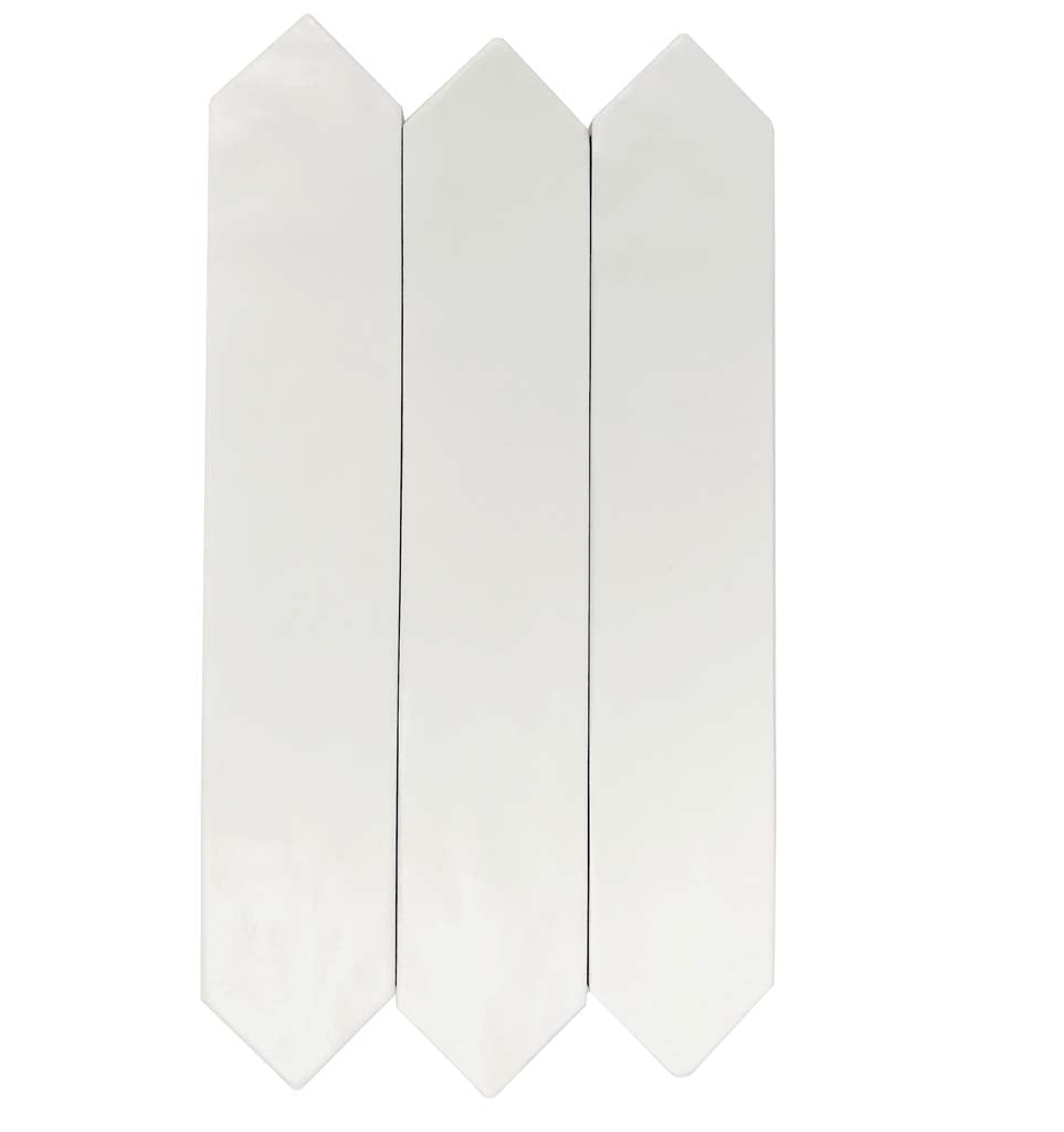 23 pack Festa 1.7 in. x 9.6 in. Matte White Ceramic Picket Wall and Floor Tile (2.37 sq ft/case) - Sample